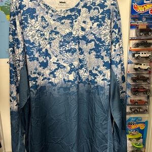 Huk Shirt Men's XXL / 2XL Blue Camo Long-Sleeved Fishing Tee-Shirt